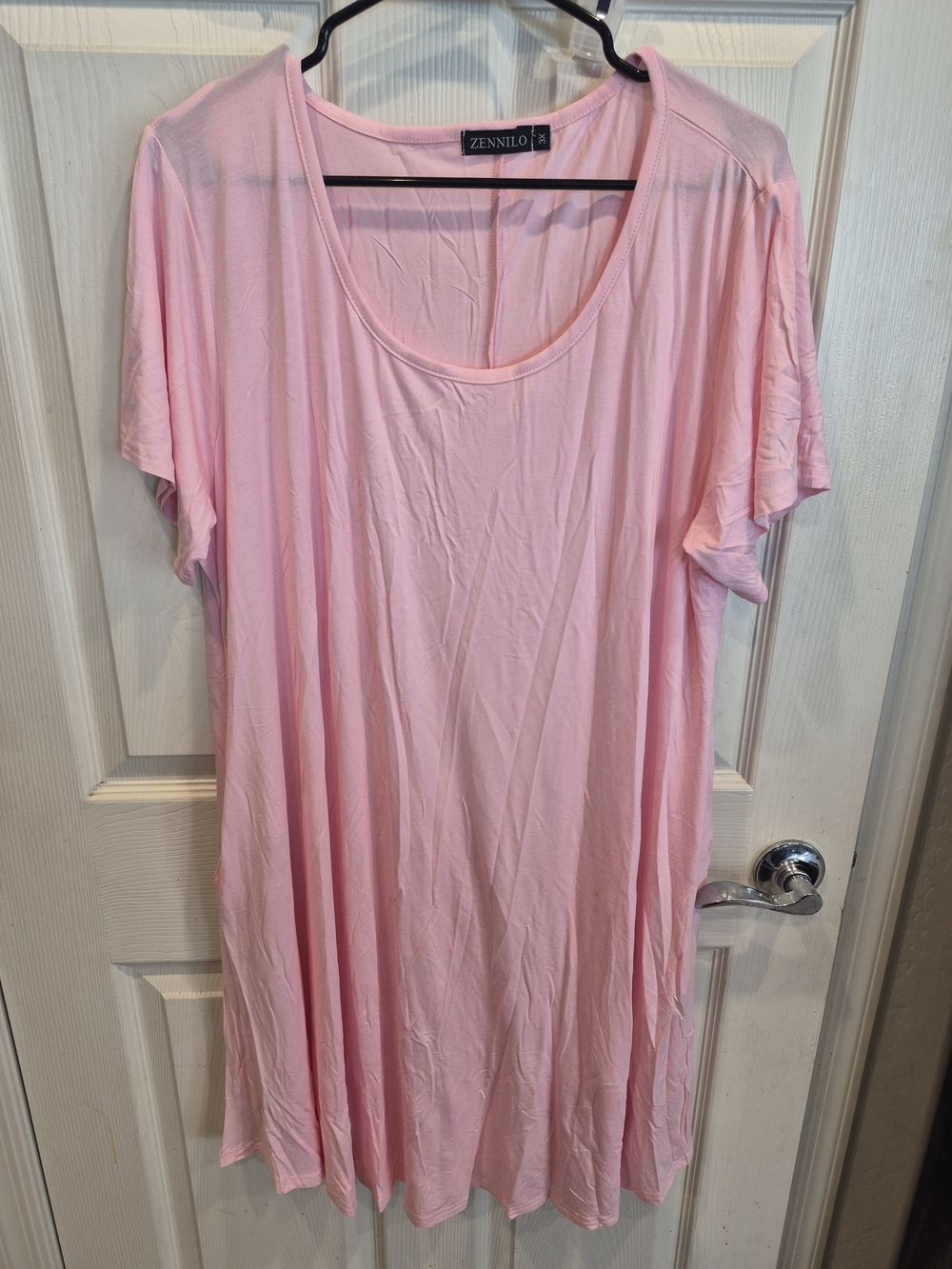5/25 Zennilo Light Pink Scoop Neck Tunic Dress